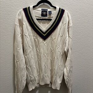 Salty Dog GANT Hand Framed Cream Cable Knit Sweater Vintage